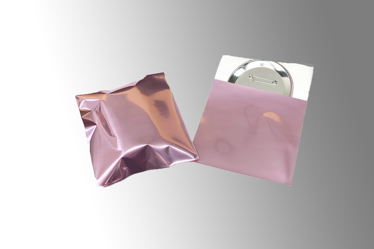 カラーアルミ蒸着のり付袋（ベビーピンク）　AZBP-5　 (110×155mm) 100枚入り